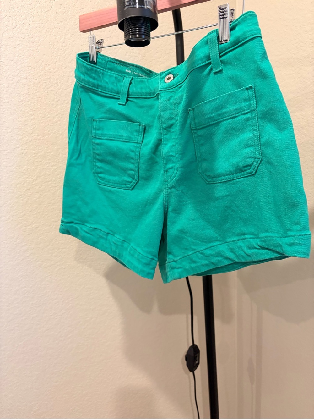 Ag Adriano Goldschmied Green High-Waist Pocket Shorts